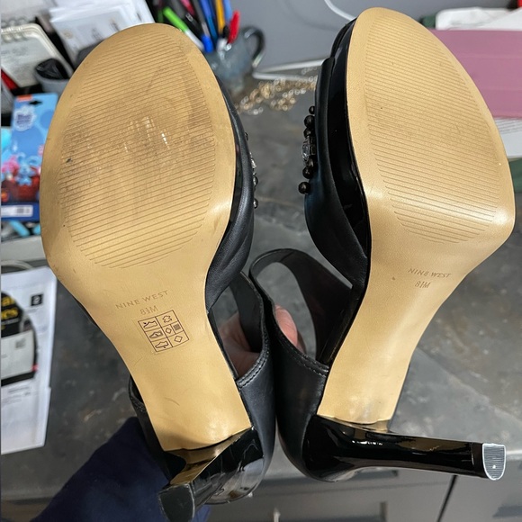Nine west studded jewelled heels size 8.5 - Picture 6 of 7